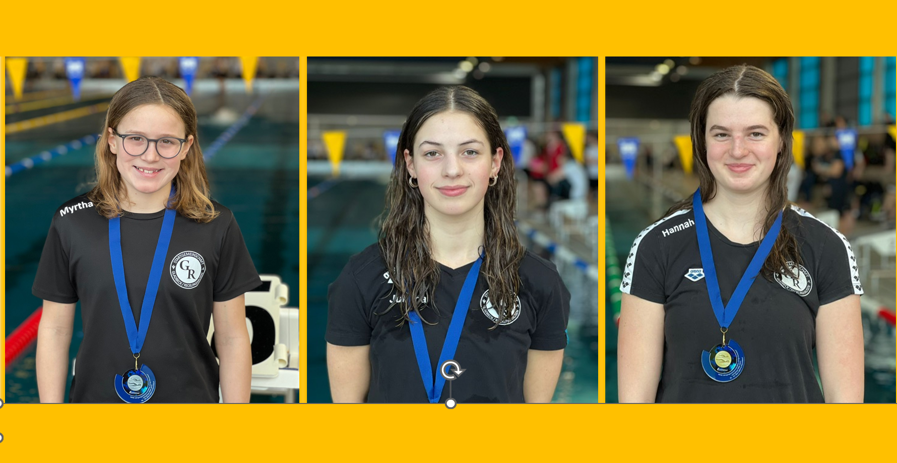 3 Gold-Siegerinnen - Myrtha Vogt, Juliana und Hannah Buttler